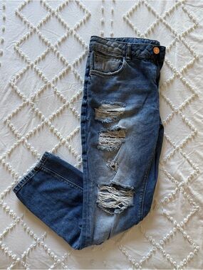 Refuge Distressed Blue Boyfriend Jeans
